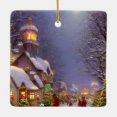 雪の夜のクリスマス セラミックオーナメント (裏面)