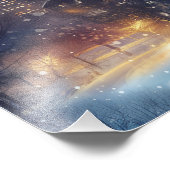 雪の夜のニューヨークの例証 フォトプリント            (角)