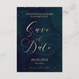 雪の夜の冬のウェディングコンフェッティ Save the Date 招待状