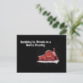 雪の夜の赤い納屋 シーズンポストカード (スタンド正面)