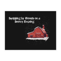 雪の夜の赤い納屋