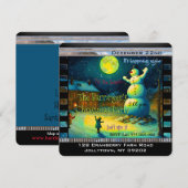 雪の夜の雪だるまの思い出 クリスマスパーティー 招待状 (正面/裏面)