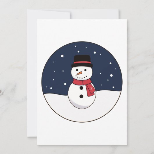 雪の夜の雪だるま クリスマス (正面)