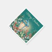 雪の夜クリスマスランタンペーパーナプキン スタンダードカクテルナプキン (角)