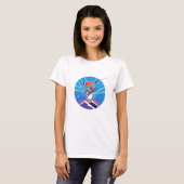 雪の夜空のスキーヤー Tシャツ (正面フル)