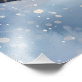 雪の夜空の村の説明 フォトプリント            (角)