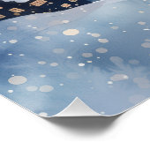 雪の夜空の村の説明 ポスター (コーナー)