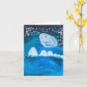 雪の夜 カード (黄色い花)