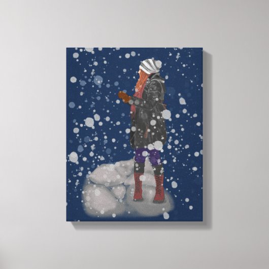 雪の夜 キャンバスプリント (正面)