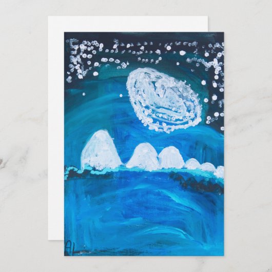 雪の夜 シーズンカード (正面/裏面)