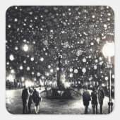 雪の夜 スクエアシール (正面)