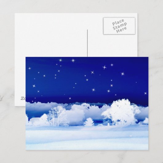 雪の夜 ポストカード (正面/裏面)