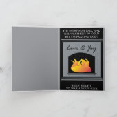 雪の夜、メリークリスマスグリーティングカード サンキューカード (内部)