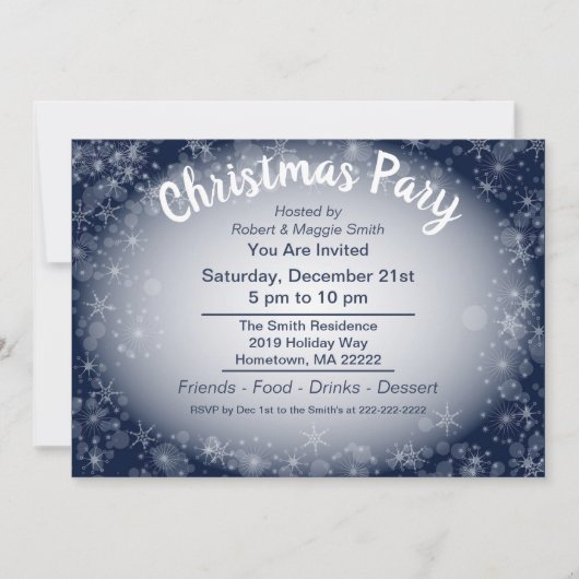 雪の夜 招待状 (正面)