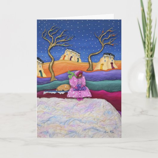 雪の夜 – 縦 シーズンカード (正面)