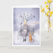 雪の夢 カード (黄色い花)