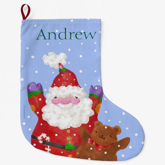 雪の大きいストッキング ラージクリスマスストッキング (正面)