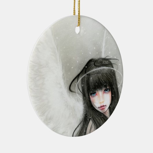 雪の天使のオーナメント セラミックオーナメント (右)