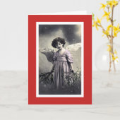 雪の天使のクリスマスカード カード (黄色い花)