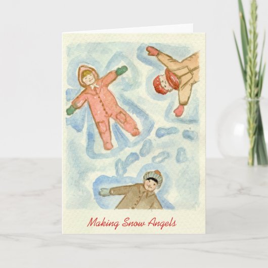 雪の天使の作成 シーズンカード (正面)