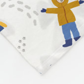 雪の天使の子供たち フリースブランケット (角)