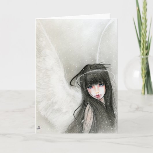雪の天使の挨拶状 シーズンカード (正面)