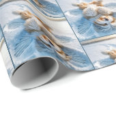 雪の天使を作る、ひげのあるコリー ラッピングペーパー (ロールコーナー)