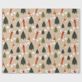 雪の天使クリスマスを作る子犬を錆ばす ラッピングペーパー (フラット)