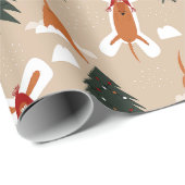 雪の天使クリスマスを作る子犬を錆ばす ラッピングペーパー (ロールコーナー)