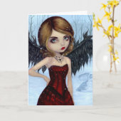 「雪の天使」グリーティングカード カード (黄色い花)