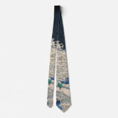 雪の太鼓橋浮世絵日本のヴィンテージ ネクタイ (裏面)