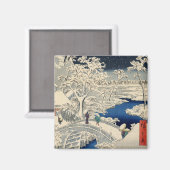 雪の太鼓橋、広重雪鼓橋、広重、浮世絵 マグネット (正面/裏面)
