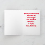 雪の女の子メリークリスマス シーズンカード (内部)