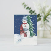 雪の女性が鳥を森の中の鳥小屋へ シーズンカード (スタンド正面)