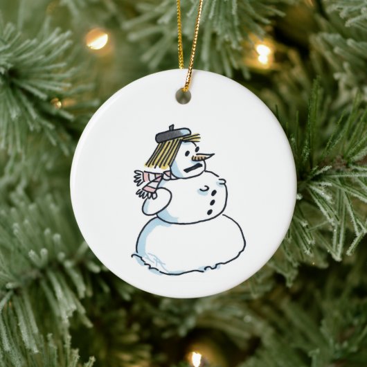 雪の女性の白いセラミックのクリスマス装飾 セラミックオーナメント (ツリー)