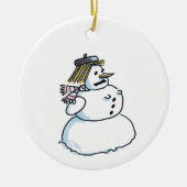雪の女性の白いセラミックのクリスマス装飾 セラミックオーナメント (正面)