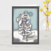 雪の女王の挨拶状 カード (黄色い花)