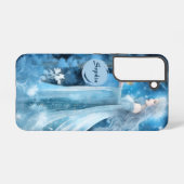 雪の女王ファンタジーアート – 神秘的な冬の女神 SAMSUNG GALAXYケース (裏面横)