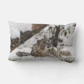 雪の好奇心が強いユキヒョウ ランバークッション (裏面)