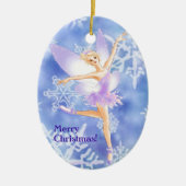 雪の妖精のバレエの楕円形のオーナメント(カスタマイズ可能な) セラミックオーナメント (正面)