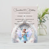 雪の妖精の冬の森の魔法のポータルの女の子 招待状 (スタンド正面)