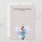 雪の妖精の冬の森の魔法のポータルの女の子 招待状 (裏面)