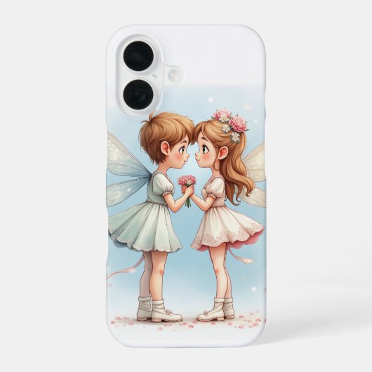 雪の妖精 iPhone 16 カー 16ケース (裏面)