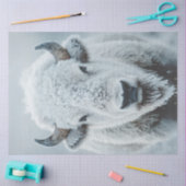 雪の威厳のある中で白いバイソンを切り離す 薄葉紙 (クラフト)