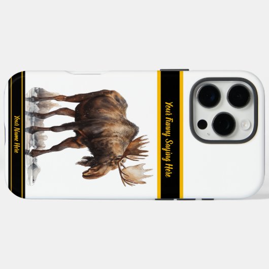 雪の威厳のある多い風景を歩き回るムース Case-Mate iPhoneケース (裏面 (横))