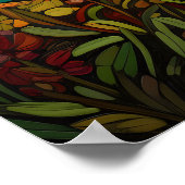 雪の威厳のある峰と自然のままのアルパインの水景 ポスター (角)