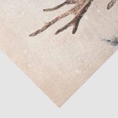 雪の威厳のある森のデコページのトナカイ 薄葉紙 (詳細)