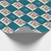 雪の子犬のクリスマスにゴールデンレトリバーパピーズ ラッピングペーパー (角)