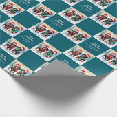 雪の子犬のクリスマスに可愛いダックスシャント子犬 ラッピングペーパー (角)