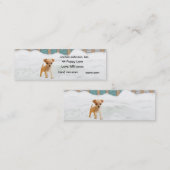 雪の子犬の名刺 スキニー名刺 (正面/裏面)